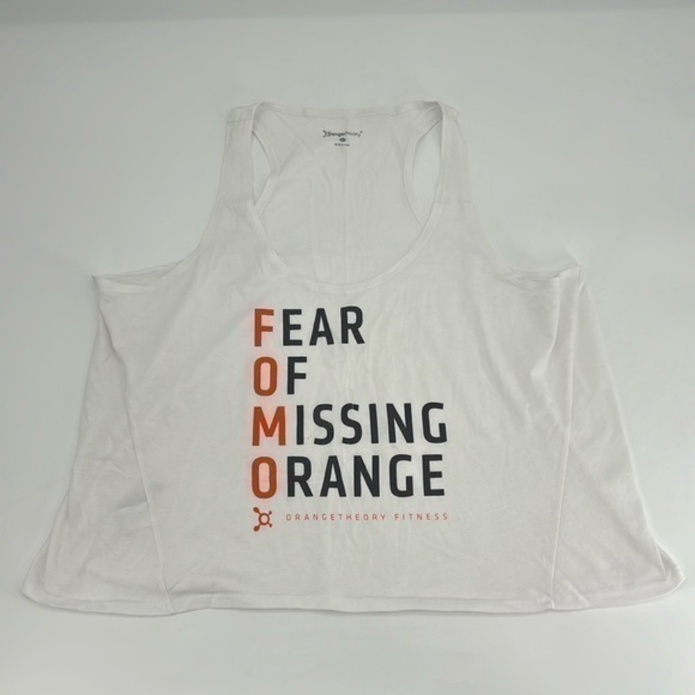 UEC OTF tank top XXL orange theory fitness FOMO fear of missing orange